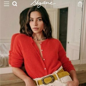 Sezane Gaspard Cardigan Red Medium